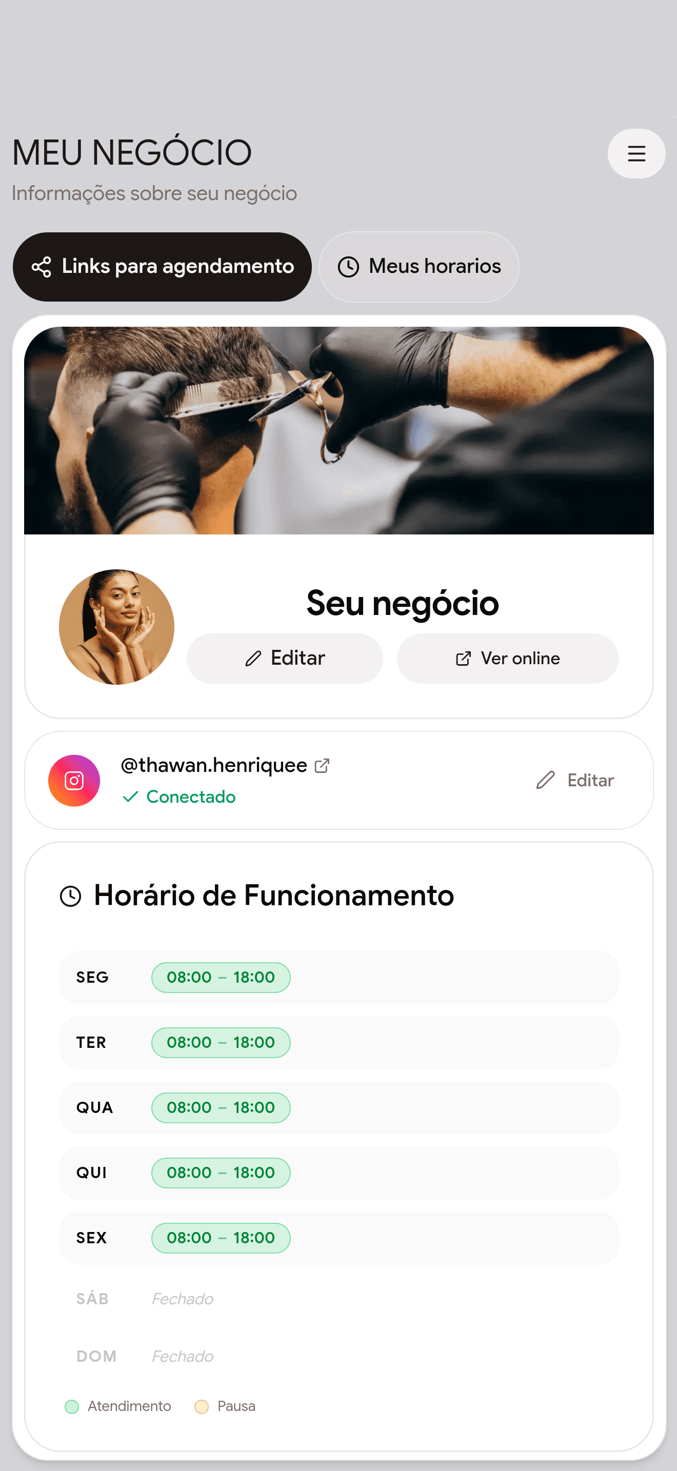Reserva em tempo real