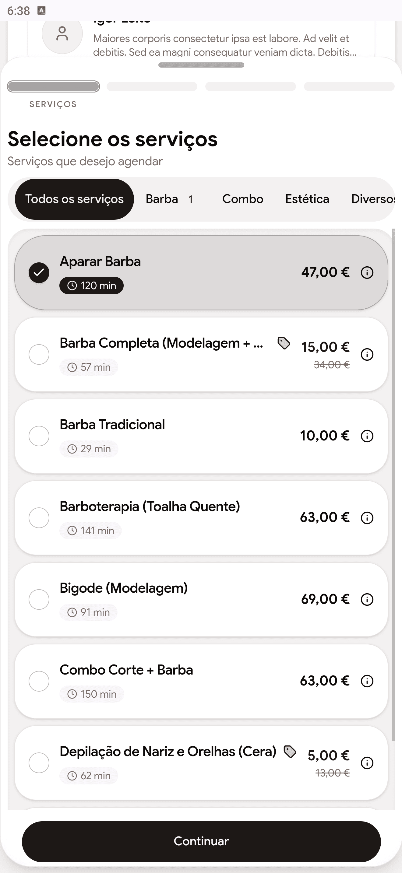 Reserva em tempo real