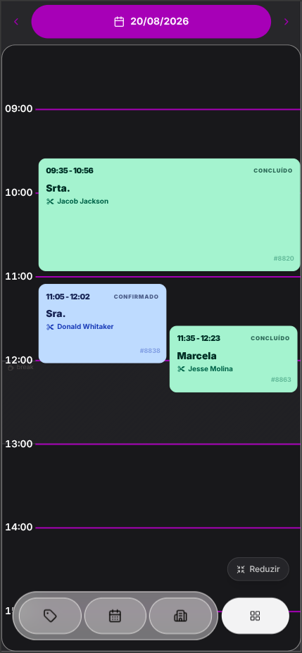 Reserva em tempo real