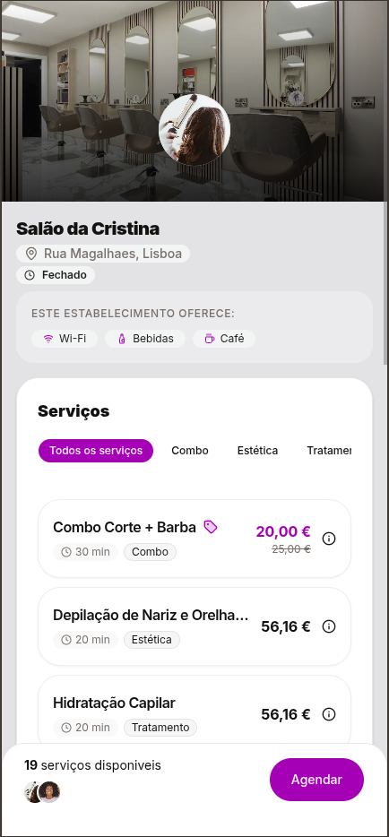 Reserva em tempo real