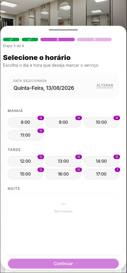 Reserva em tempo real