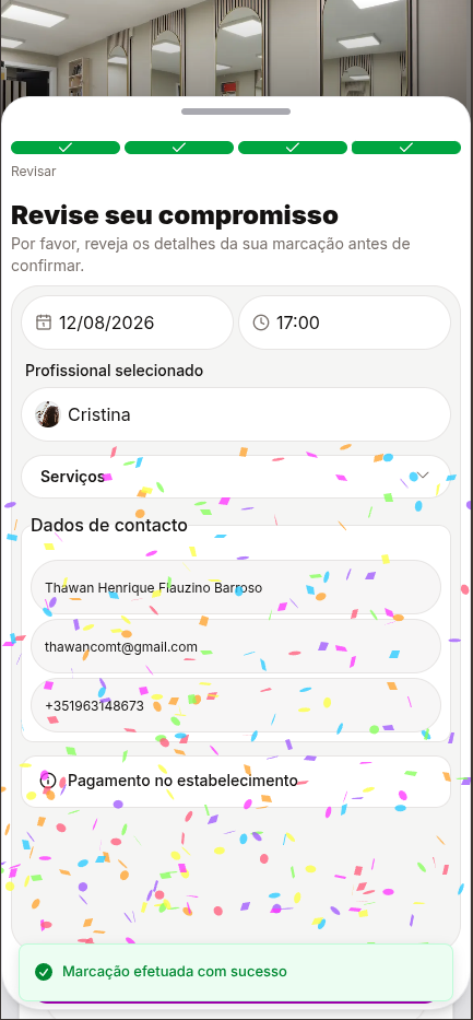 Reserva em tempo real