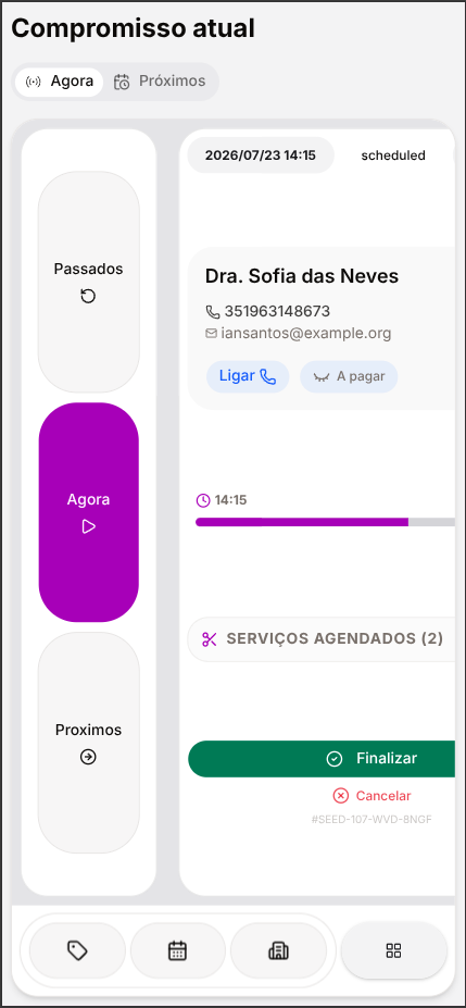Reserva em tempo real